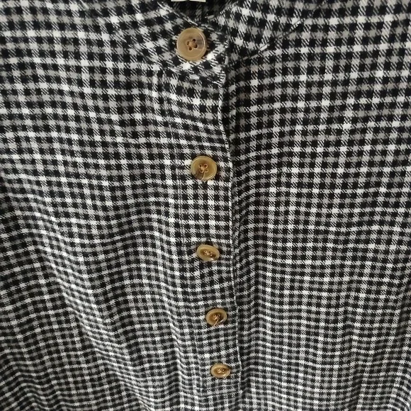 J.Crew Women's Size Xs Small Dress Flannel Checkered Puff Sleeve Pockets Buttons - Picture 5 of 15